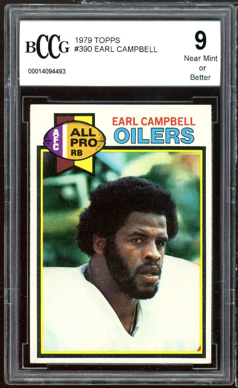 1979 Topps #390 Earl Campbell Rookie Card BGS BCCG 9 Near Mint+ Image 1