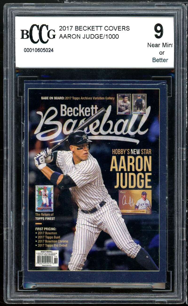 2017 Beckett Covers #nno Aaron Judge Rookie Card BGS BCCG 9 Near Mint+ Image 1