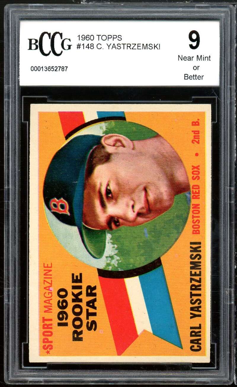 1960 Topps #148 Carl Yastrzemski Rookie Card BGS BCCG 9 Near Mint+ Image 1