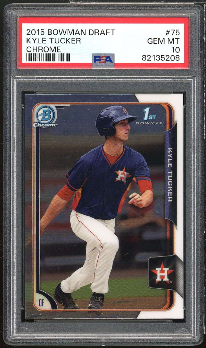 Kyle Tucker Rookie Card 2015 Bowman Draft Chrome #75 PSA 10 Image 1