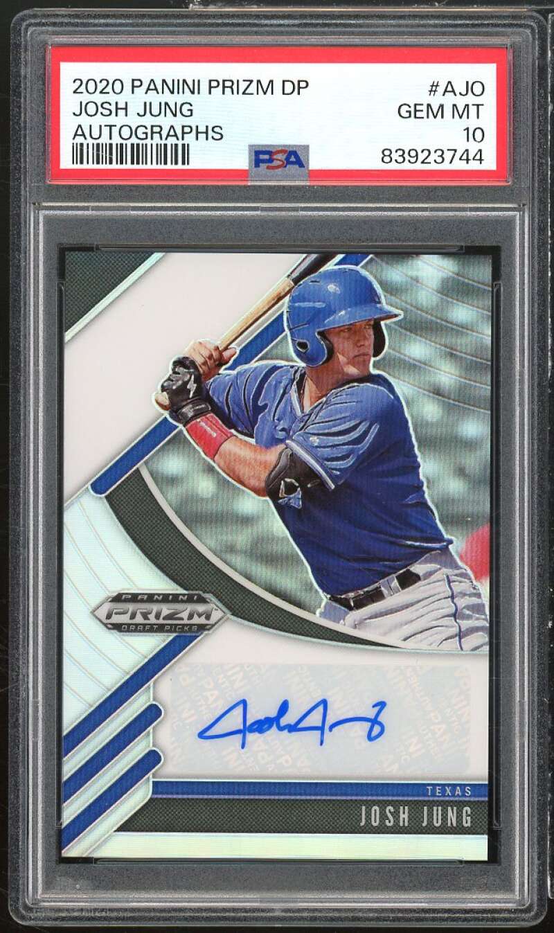 Josh Jung Rookie Card 2020 Panini Prizm DP Autographs #AJO PSA 10 Image 1