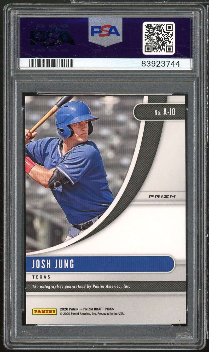 Josh Jung Rookie Card 2020 Panini Prizm DP Autographs #AJO PSA 10 Image 2