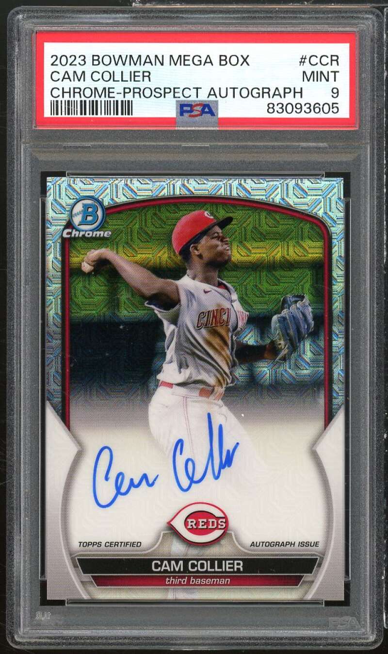 Cam Collier Rookie 2023 Bowman Mega Box Chrome Prospects Autograph #CCR PSA 9 Image 1