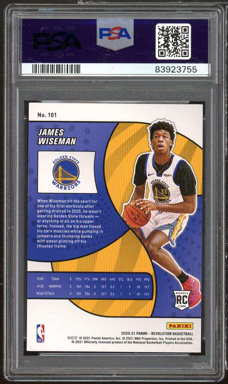 James Wiseman Rookie Card 2020-21 Panini Revolution #101 PSA 10 Image 2