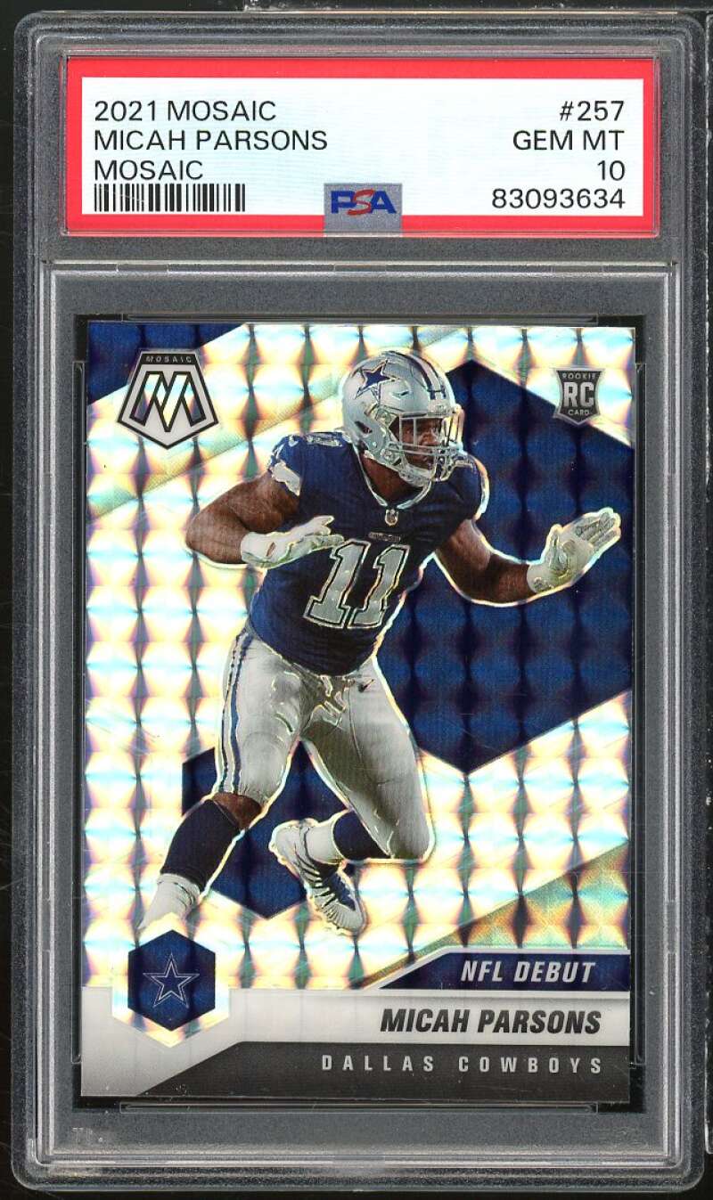 Micah Parsons Rookie Card 2021 Mosaic Mosaic #257 PSA 10 Image 1