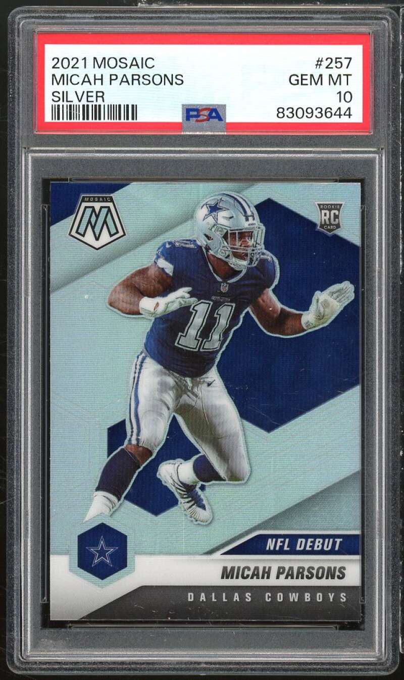 Micah Parsons Rookie Card 2021 Mosaic Prizm Silver #257 PSA 10 Image 1