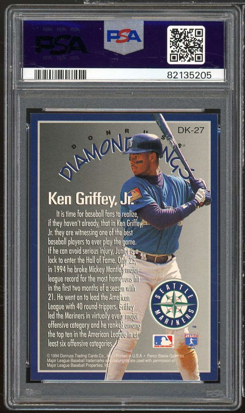 Ken Griffey Jr. Card 1995 Donruss Diamond Kings #DK-27 PSA 9 Image 2