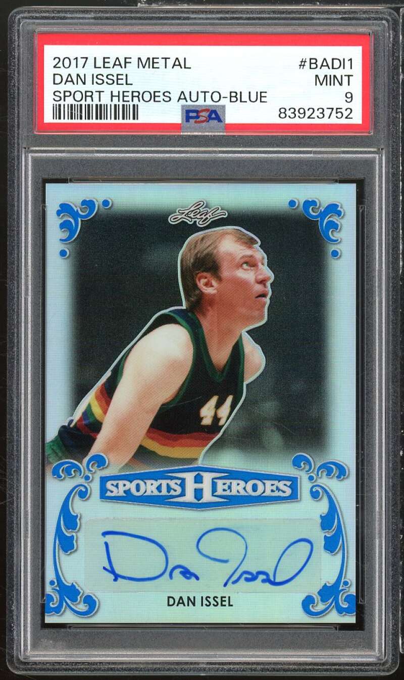 Dan Issel Card 2017 Leaf Metal Sports Heroes Auto Blue (#d 5/7) #BADL1 PSA 9 Image 1