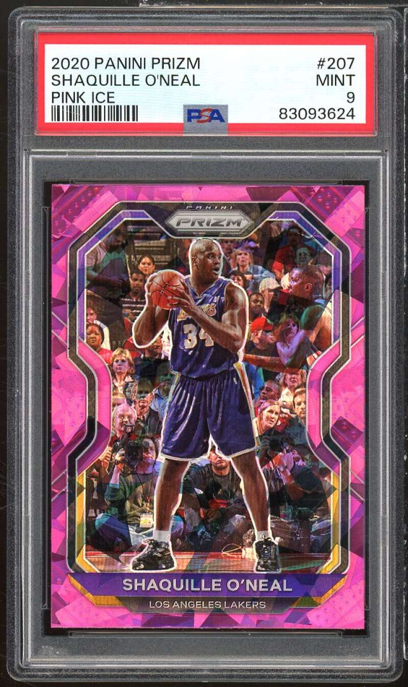 Shaquille O'Neal Card 2020-21 Panini Prizm Pink Ice Prizms #207 PSA 9 Image 1