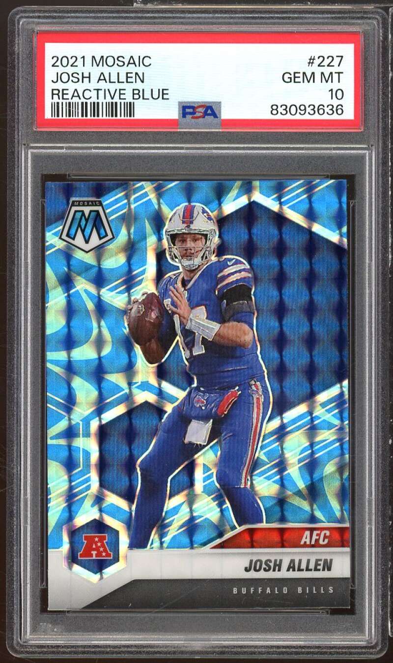 Josh Allen Card 2021 Mosaic Reactive Blue #227 PSA 10 Image 1