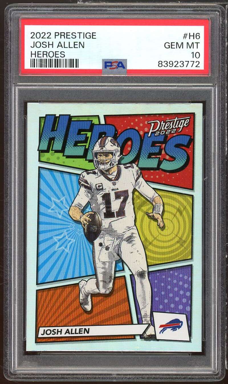 Josh Allen Card 2022 Panini Prestige Heroes #H6 PSA 10 Image 1