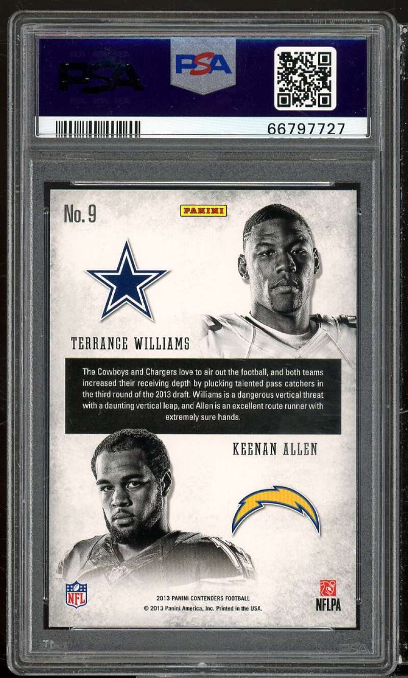 T. Williams/ Keenan Allen Rookie 2013 Panini Contenders Round Numbers #9 PSA 10 Image 2