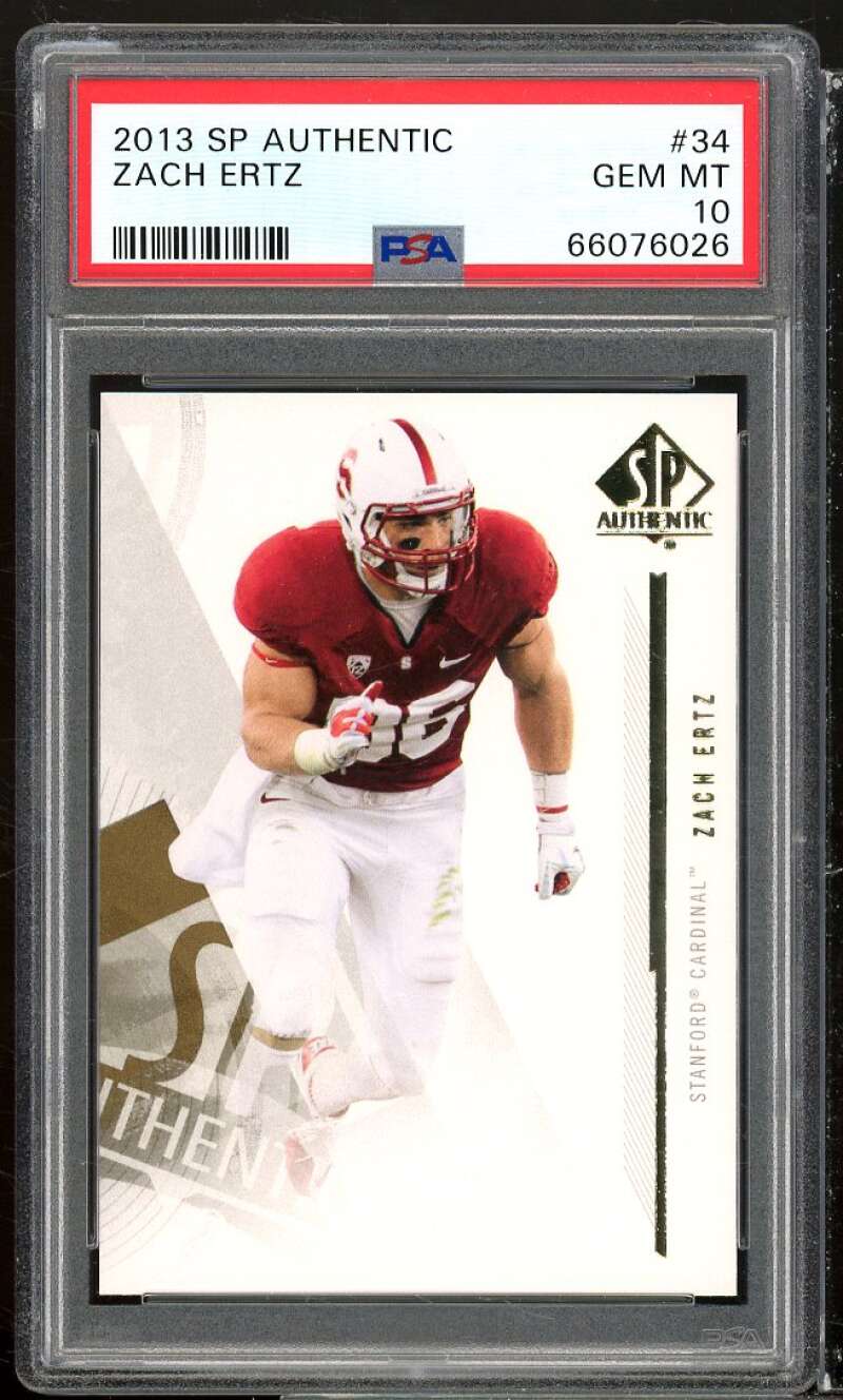 Zach Ertz Rookie Card 2013 SP Authentic #34 PSA 10 Image 1