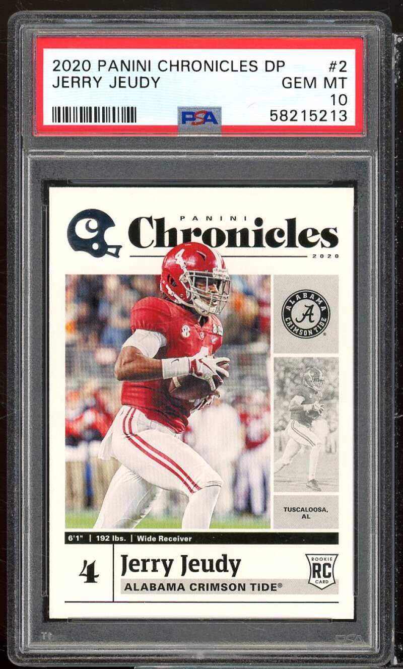 Jerry Jeudy Rookie Card 2020 Panini Chronicles DP #2 PSA 10 Image 1