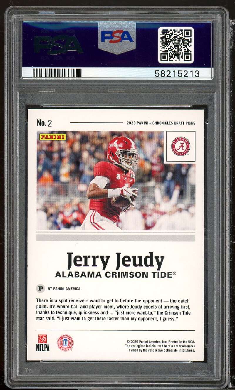 Jerry Jeudy Rookie Card 2020 Panini Chronicles DP #2 PSA 10 Image 2