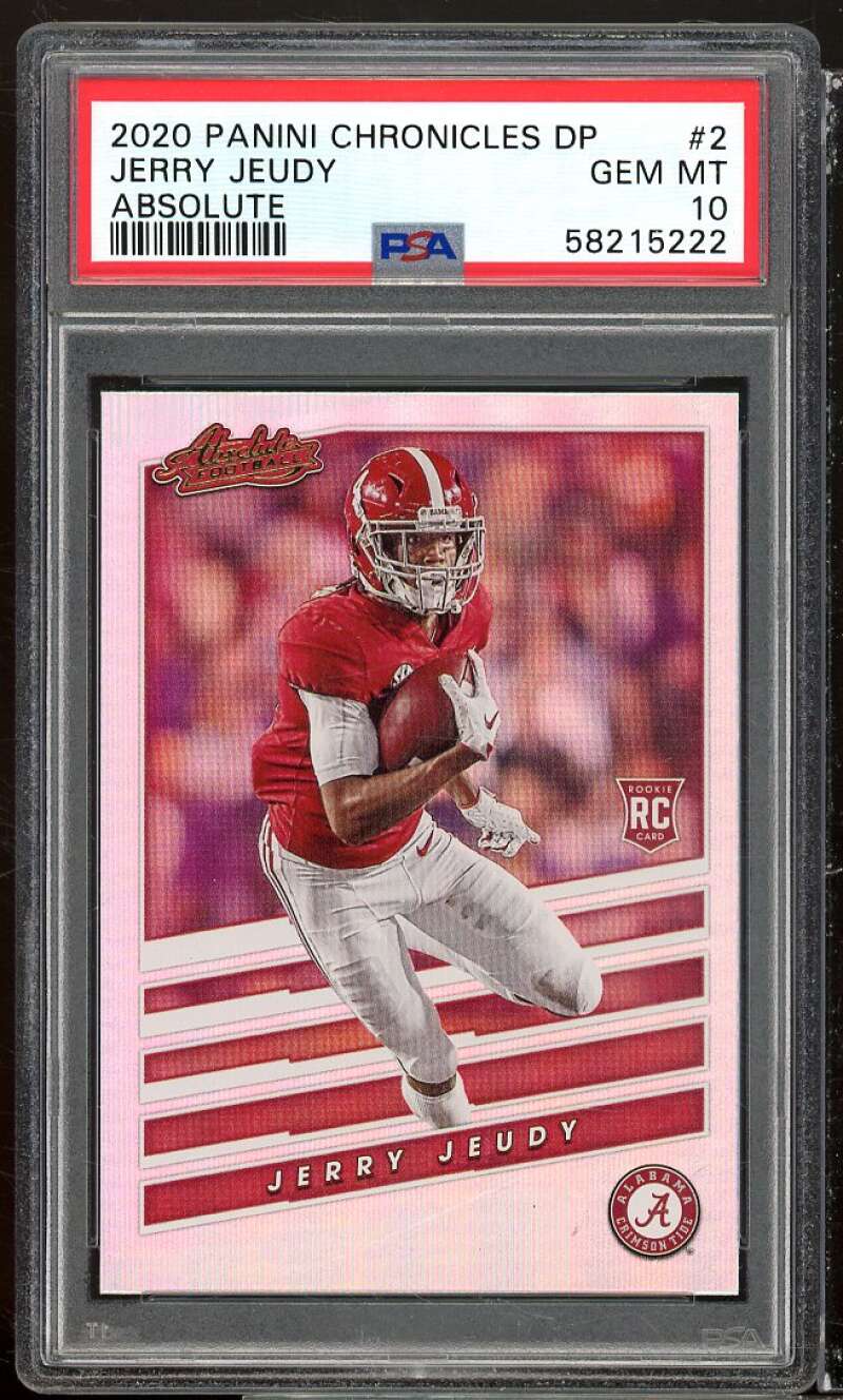 Jerry Jeudy Rookie Card 2020 Panini Chronicles DP Absolute #2 PSA 10 Image 1