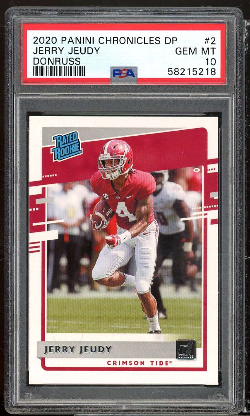 Jerry Jeudy Rookie Card 2020 Panini Chronicles DP Donruss #2 PSA 10 Image 1