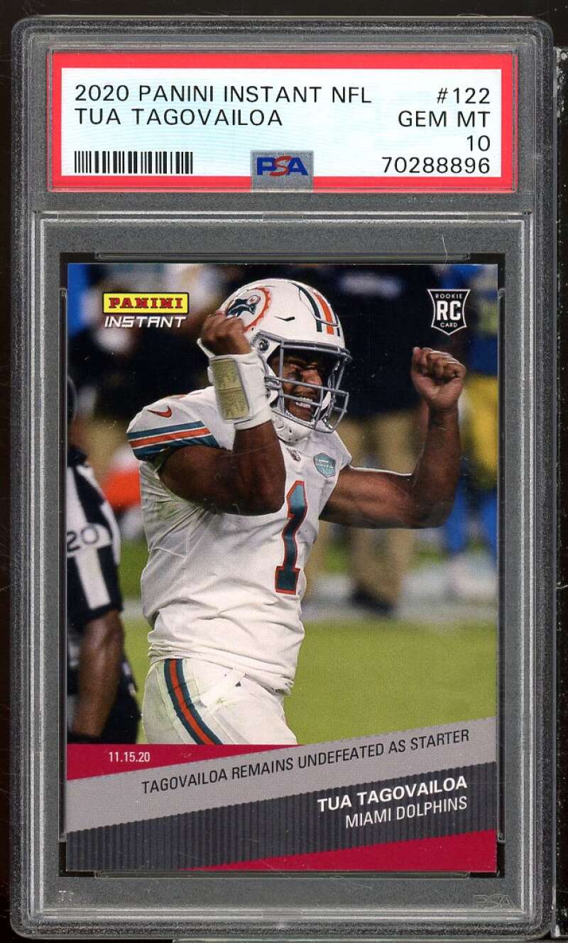 Tua Tagovailoa Rookie Card 2020 Panini Instant NFL #122 PSA 10 Image 1