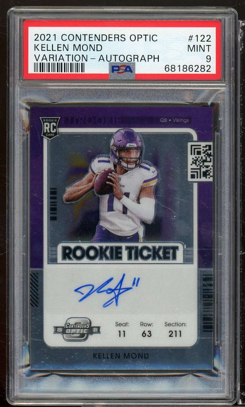 Kellen Mond Rookie Card 2021 Contenders Optic Variation Autograph #122 PSA 9 Image 1