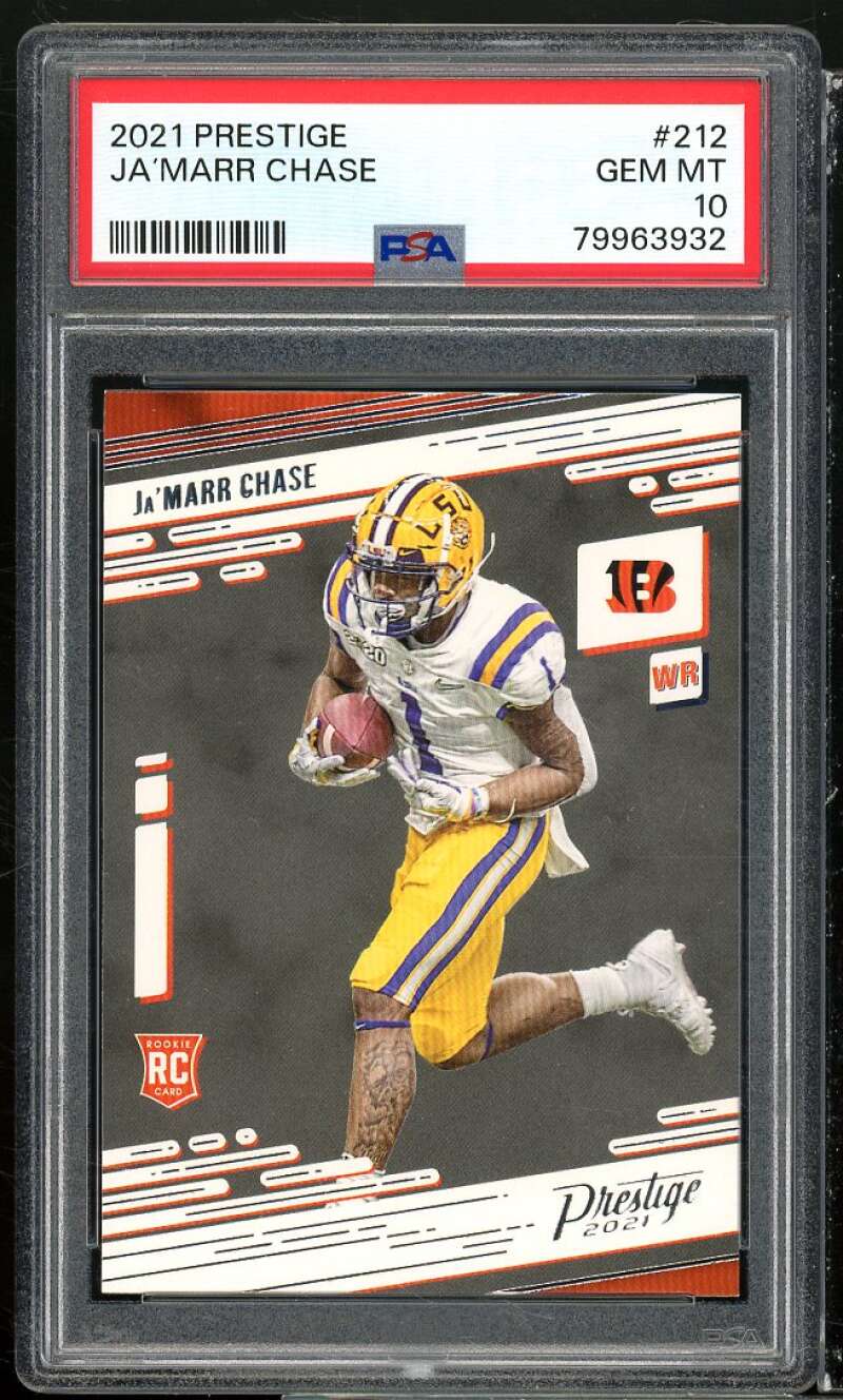 Ja'Marr Chase Rookie Card 2021 Prestige #212 PSA 10 Image 1