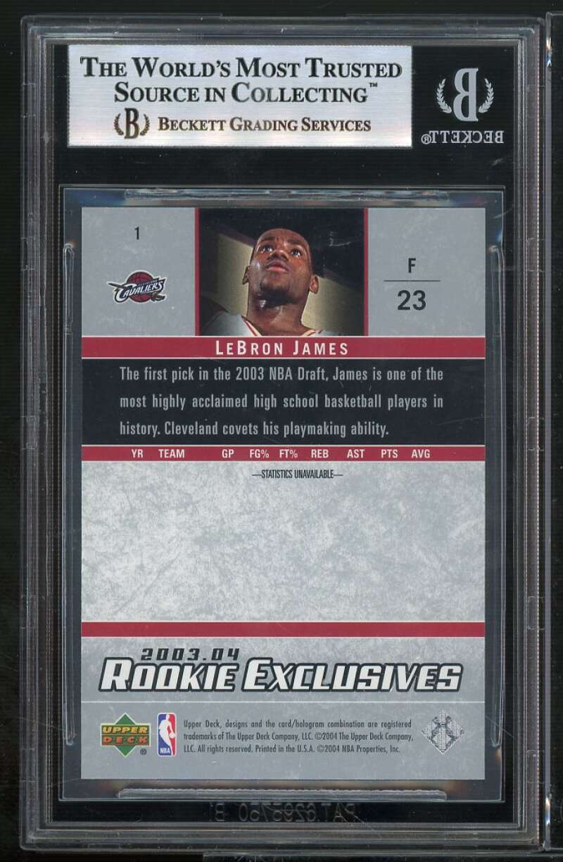 Lebron James Rookie Card 2003-04 UD Rookie Exclusives BGS 9 (9 9.5 9.5 9) Image 2