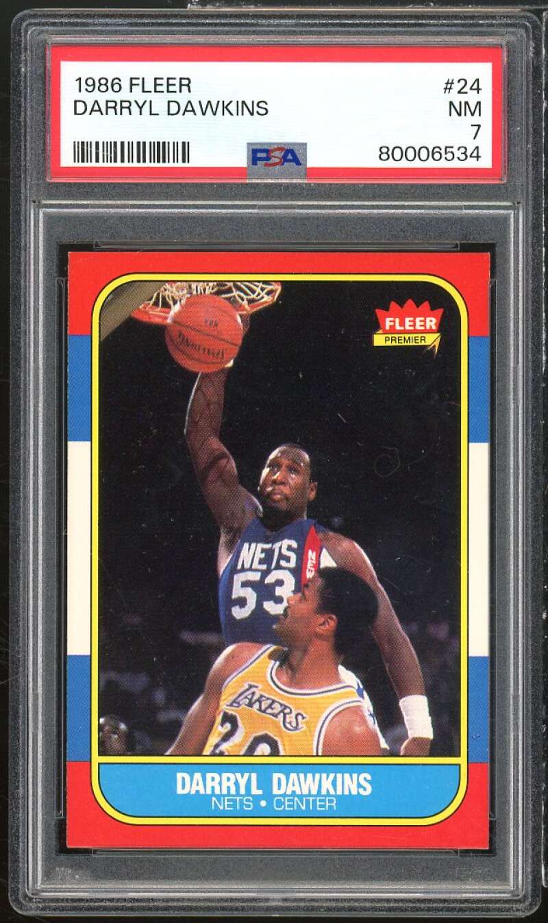 Darryl Dawkins Card 1986-87 Fleer #24 PSA 7 Image 1