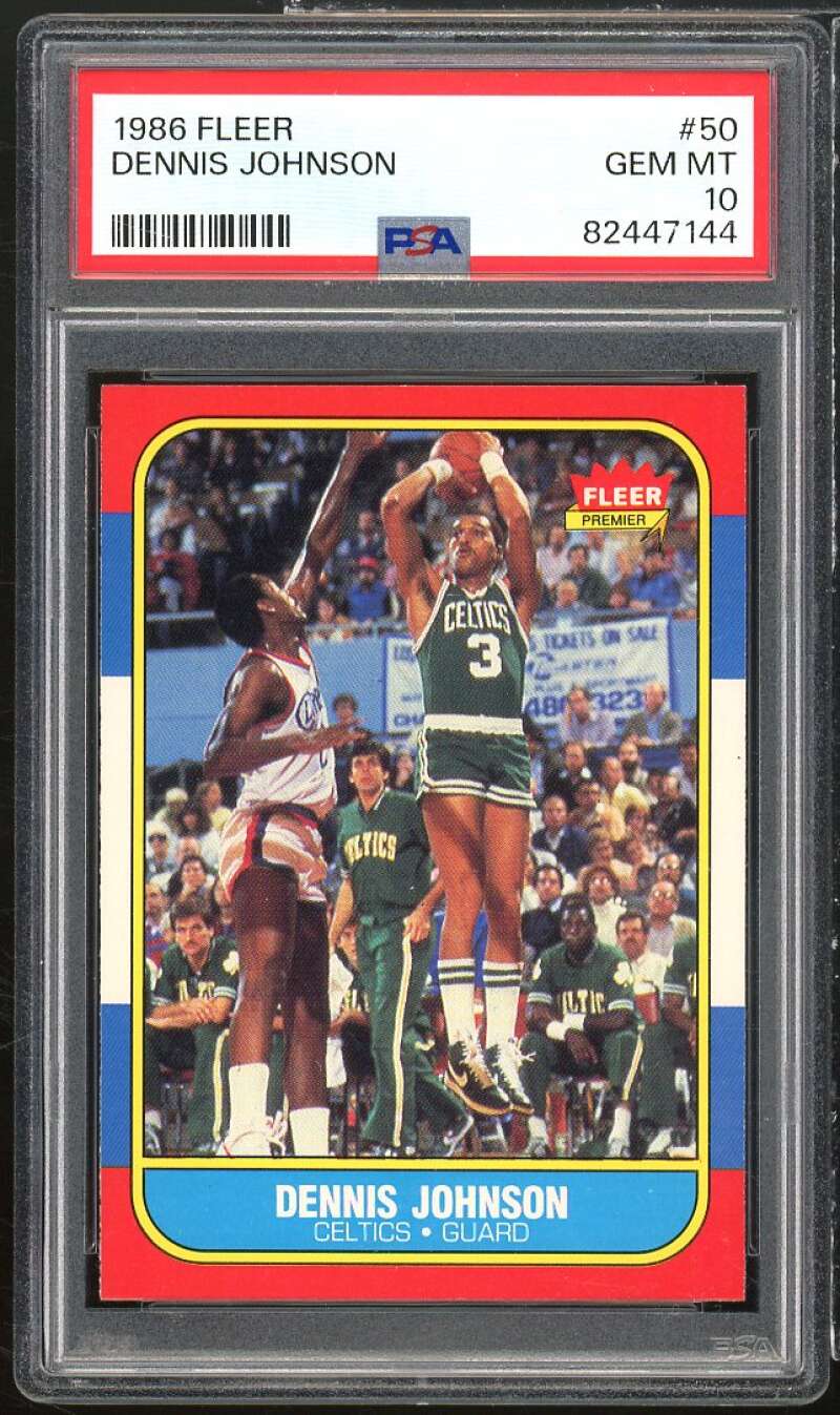 Dennis Johnson Card 1986-87 Fleer #50 PSA 10 Image 1