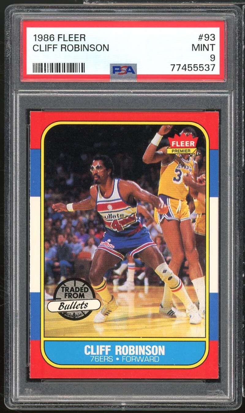 Cliff Robinson Card 1986-87 Fleer #93 PSA 9 Image 1