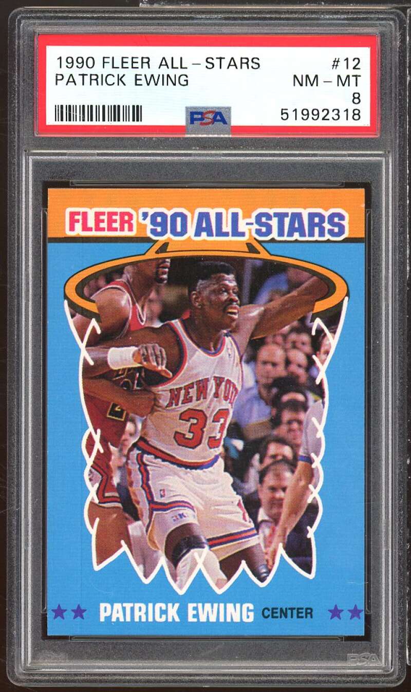 Patrick Ewing Card 1990-91 Fleer All-Stars #12 PSA 8 Image 1