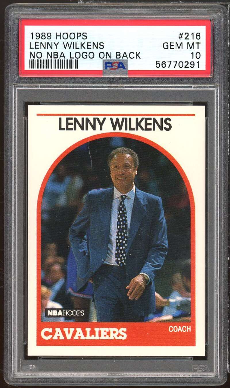 Lenny Wilkens Card 1989-90 Hoops #216 PSA 10 Image 1