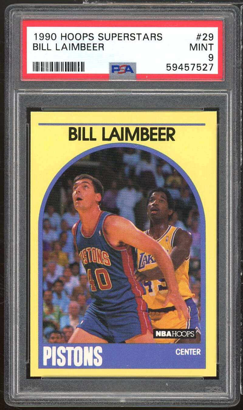 Bill Laimbeer Card 1990-91 Hoops Superstars #29 PSA 9 Image 1