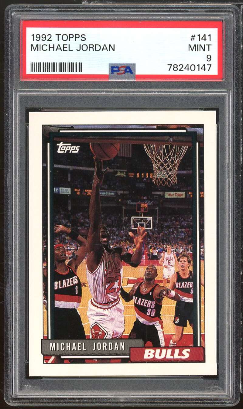 Michael Jordan Card 1992-93 Topps #141 PSA 9 Image 1