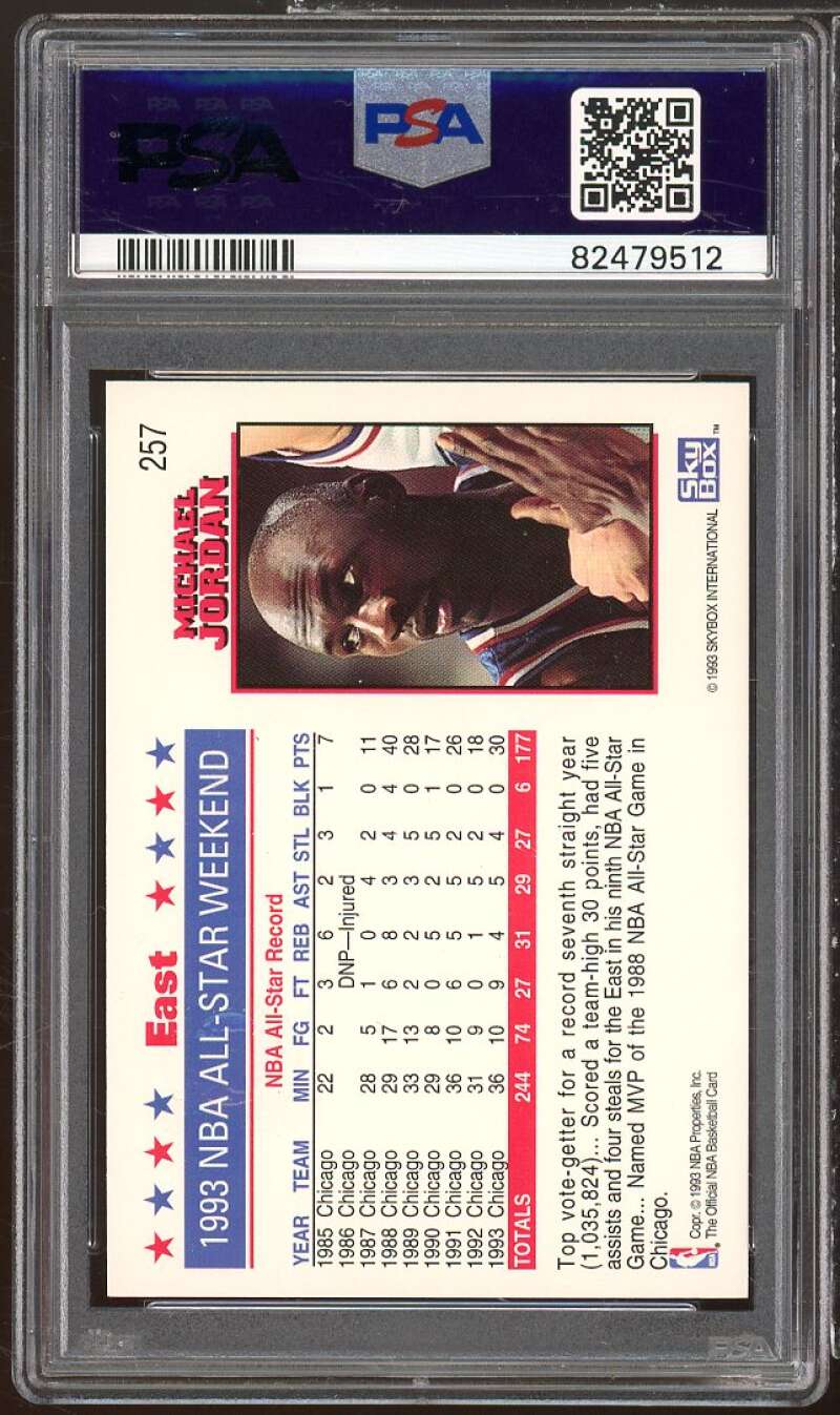 Michael Jordan Card 1993-94 Hoops Fifth Anniversary Gold #257 PSA 8 Image 2