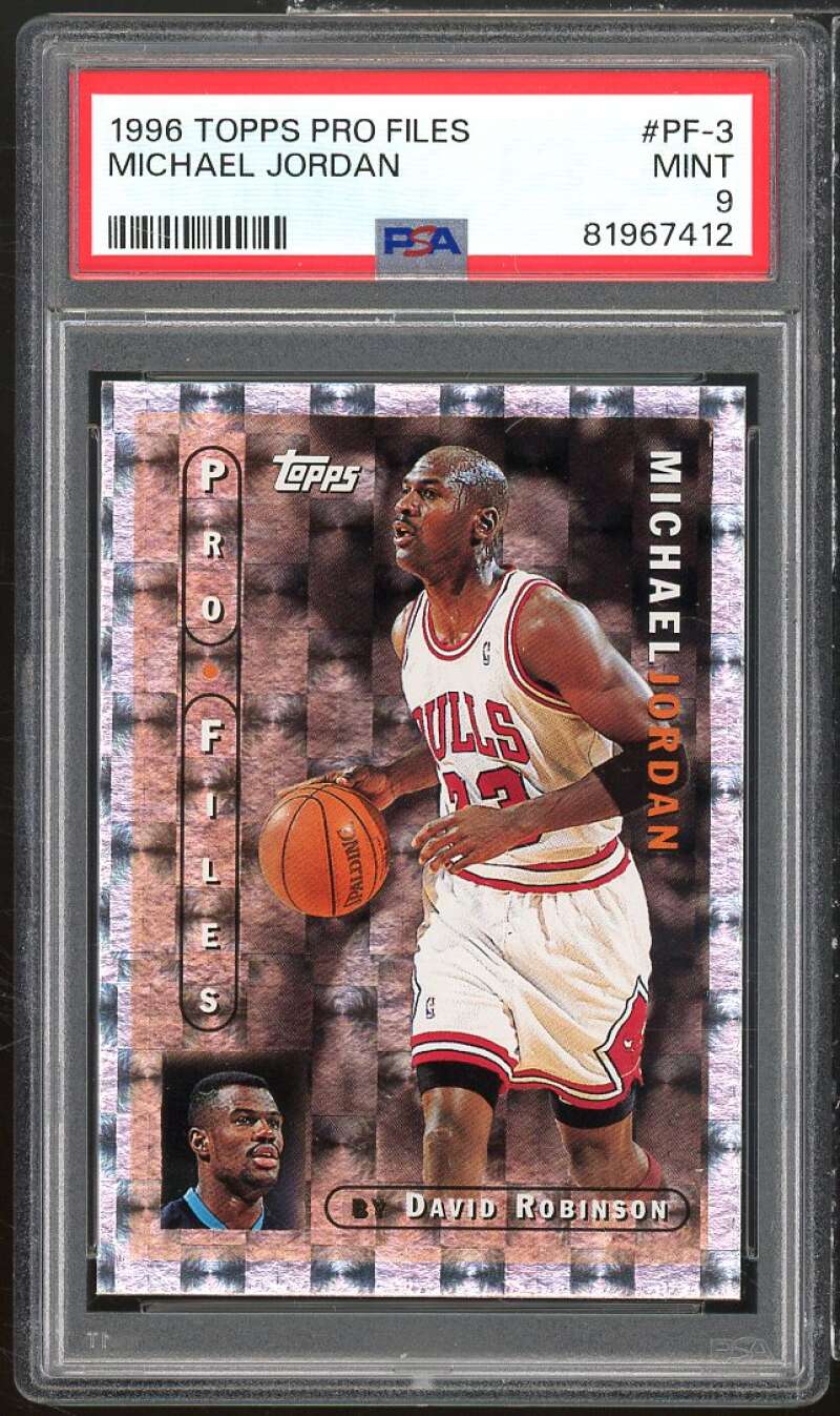 Michael Jordan Card 1996-97 Topps Pro Files #PF-3 PSA 9 Image 1