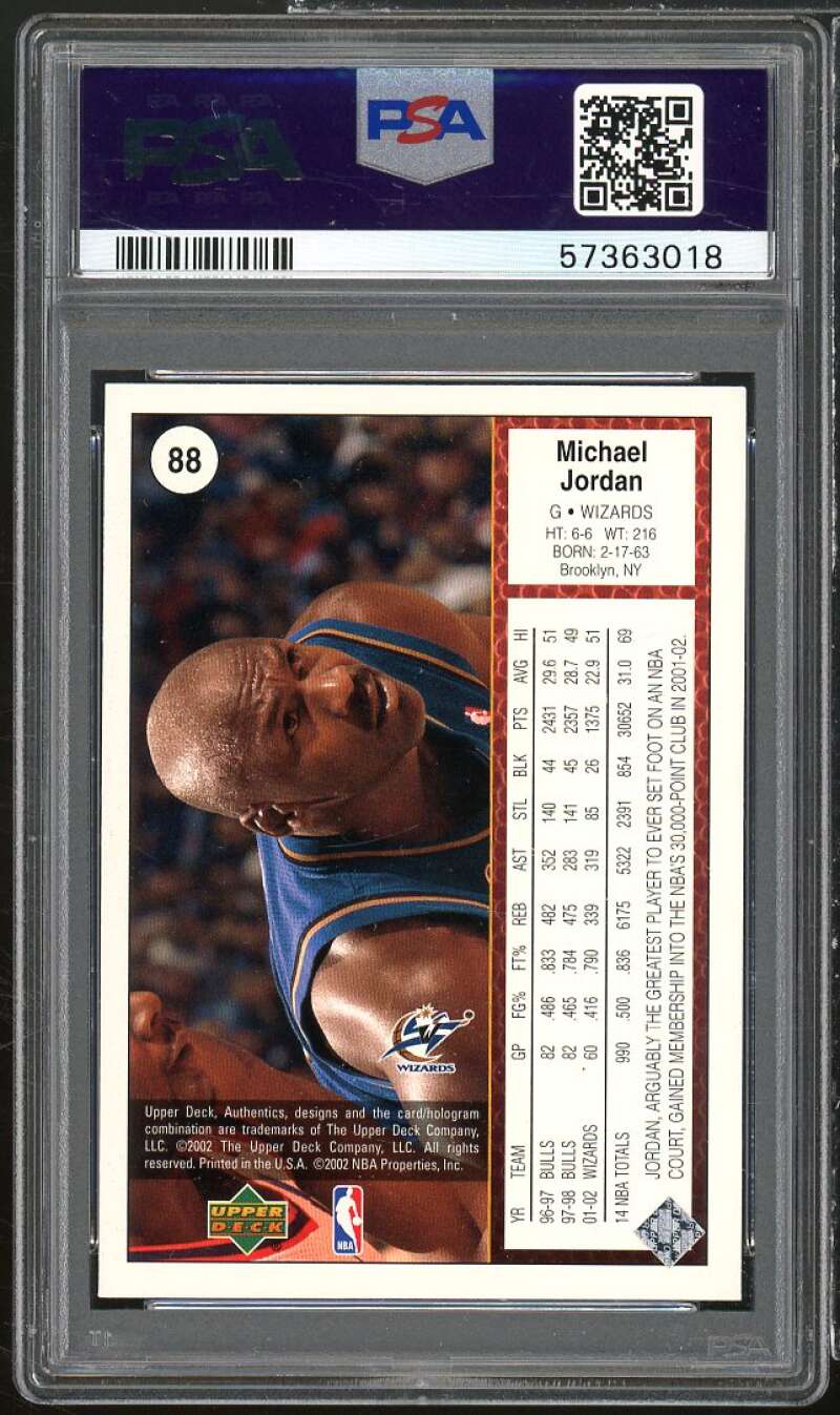 Michael Jordan Card 2002-03 UD Hardcourt #88 PSA 9 Image 2