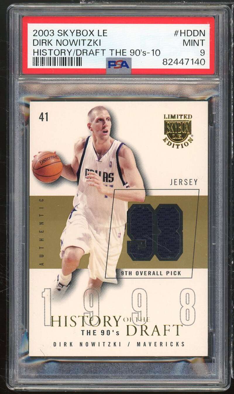 Dirk Nowitzki 2003-04 SkyBox LE History of Draft The 90s (#d 4/10) #HDDN PSA 9 Image 1