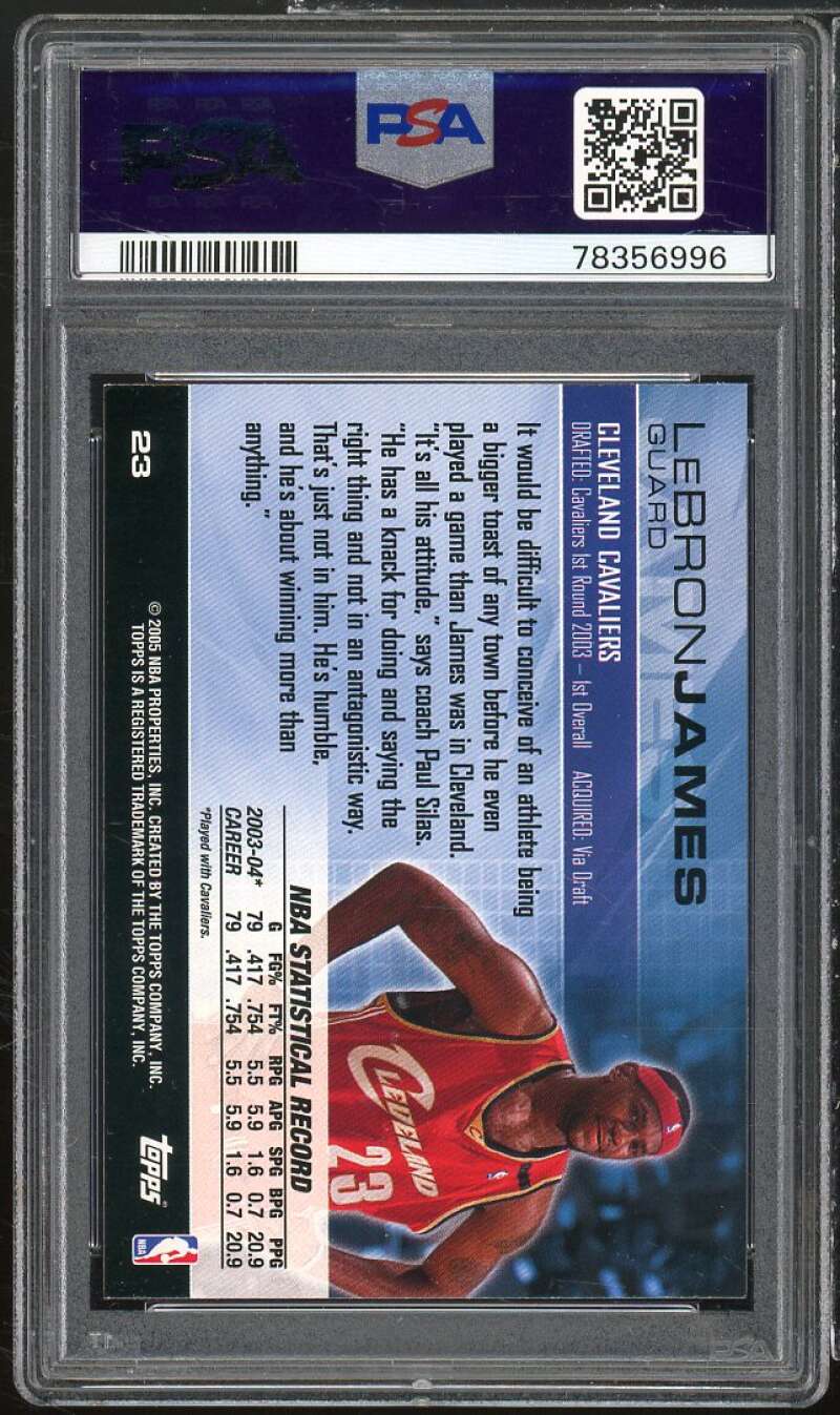 LeBron James Card 2004-05 Topps Luxury Box #23 PSA 9 Image 2