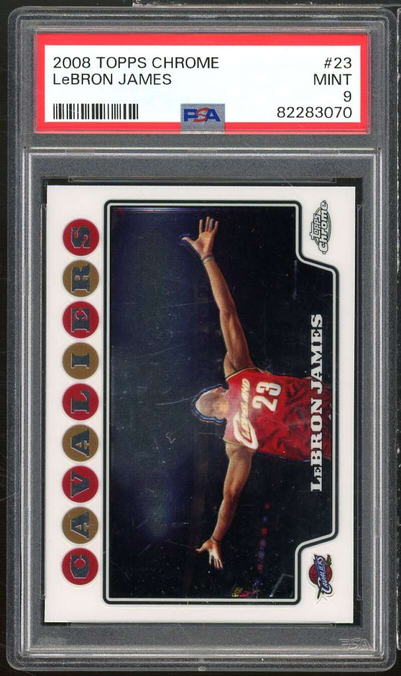 LeBron James Card 2008-09 Topps Chrome #23 PSA 9 Image 1