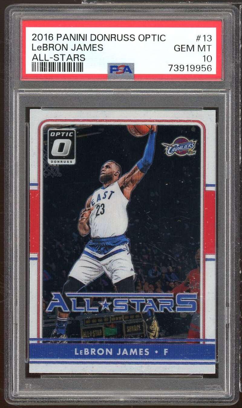 LeBron James Card 2016-17 Panini Donruss Optic All-Stars #13 PSA 10 Image 1