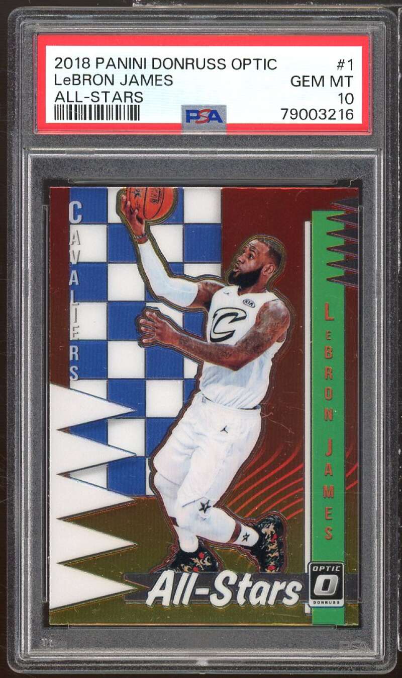 LeBron James Card 2018-19 Panini Donruss Optic All-Stars #1 PSA 10 Image 1