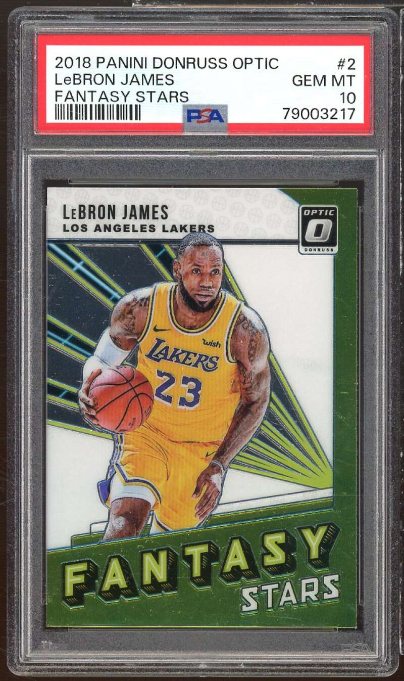 LeBron James Card 2018-19 Panini Donruss Optic Fantasy Stars #2 PSA 10 Image 1