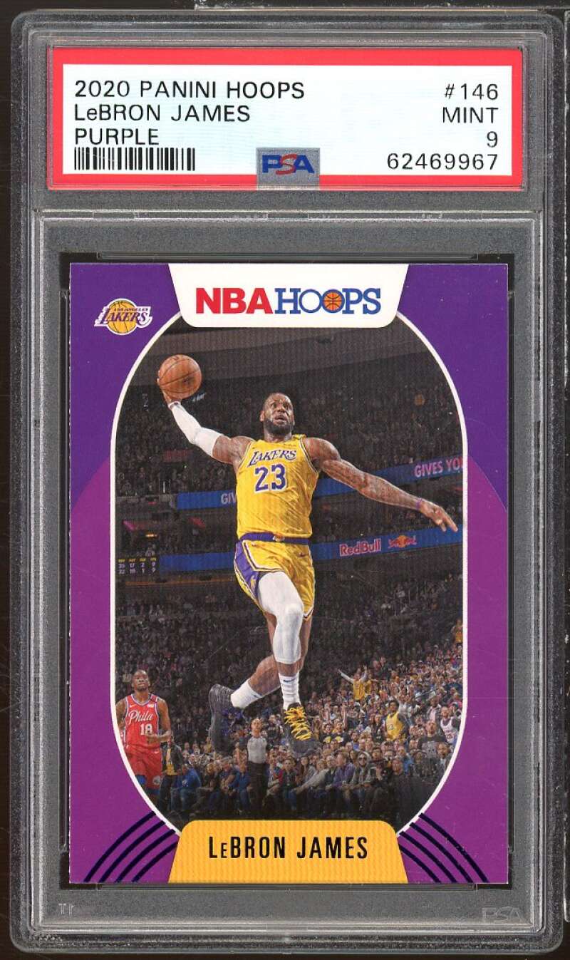 LeBron James Card 2020-21 Hoops Purple #146 PSA 9 Image 1