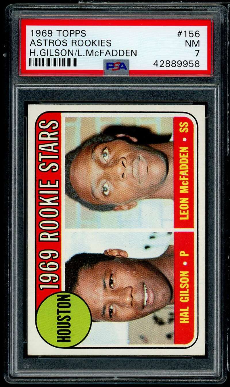 Hal Gilson/Leon McFadden Rookie Card 1969 Topps #156 PSA 7 Image 1