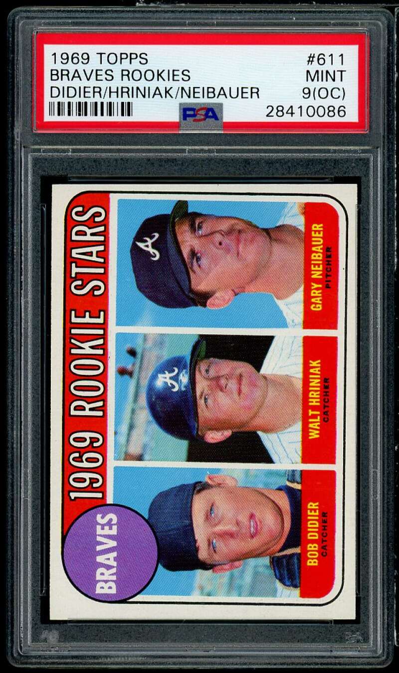 Bob Didier/Walt Hriniak/Gary Neibauer Rookie Card 1969 Topps #611 PSA 9 oc Image 1