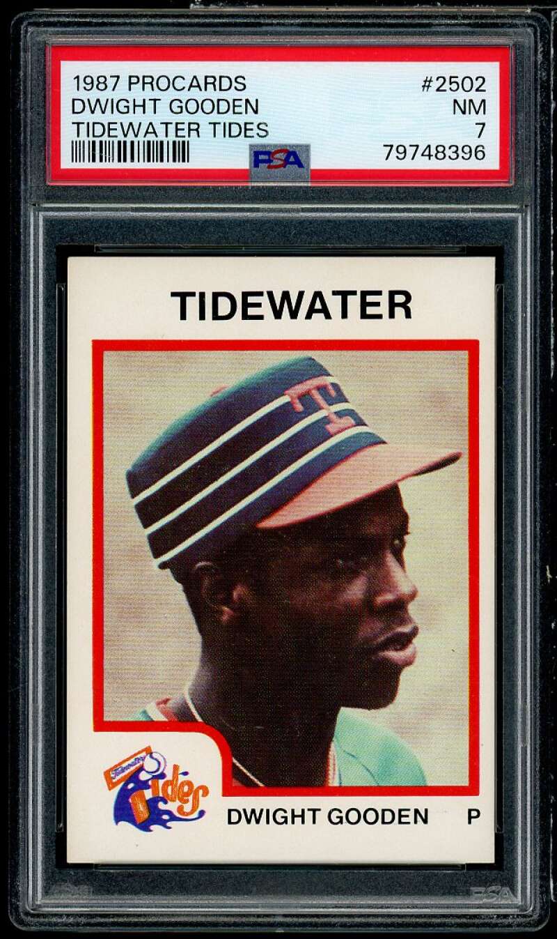 Dwight Gooden Rookie Card 1987 ProCards Tidewater Tides #2502 PSA 7 Image 1