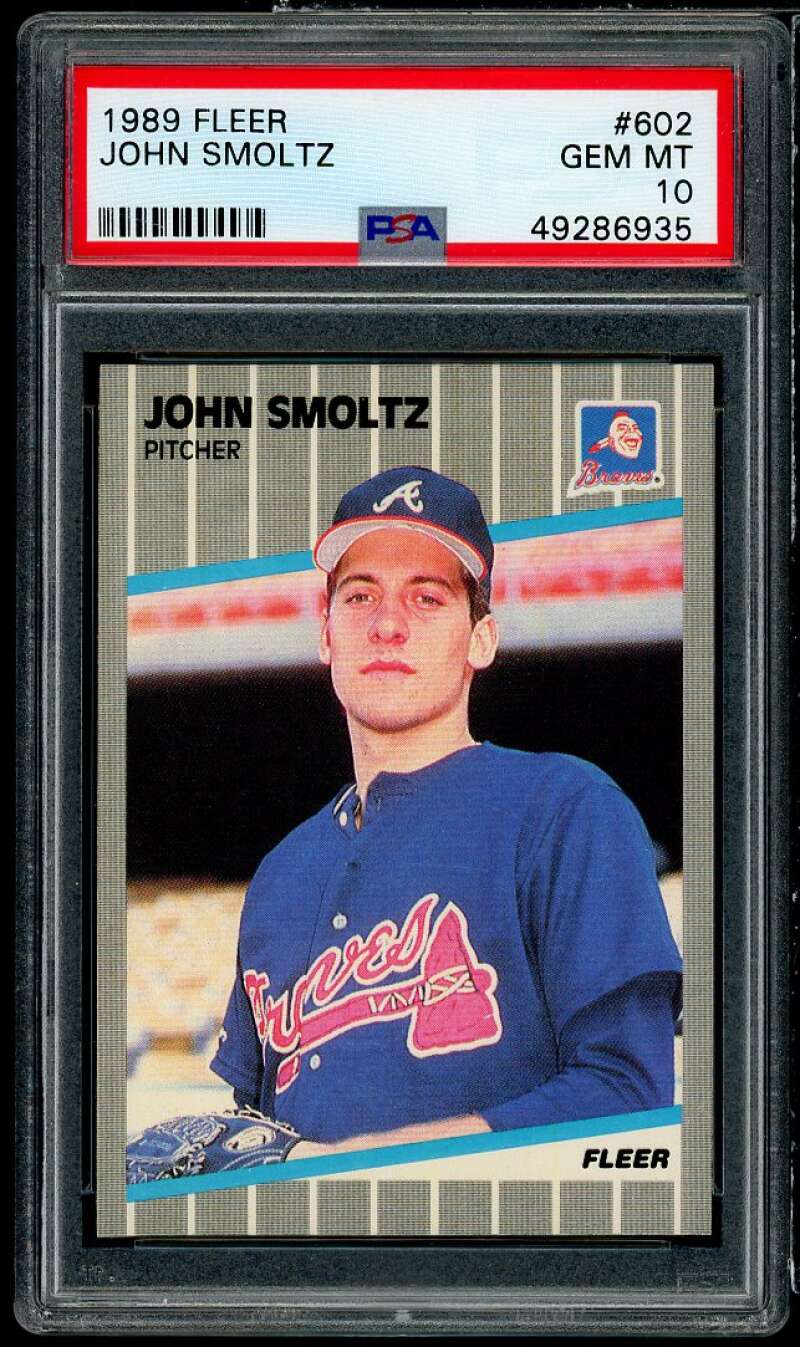 John Smoltz Rookie Card 1989 Fleer #602 PSA 10 Image 1