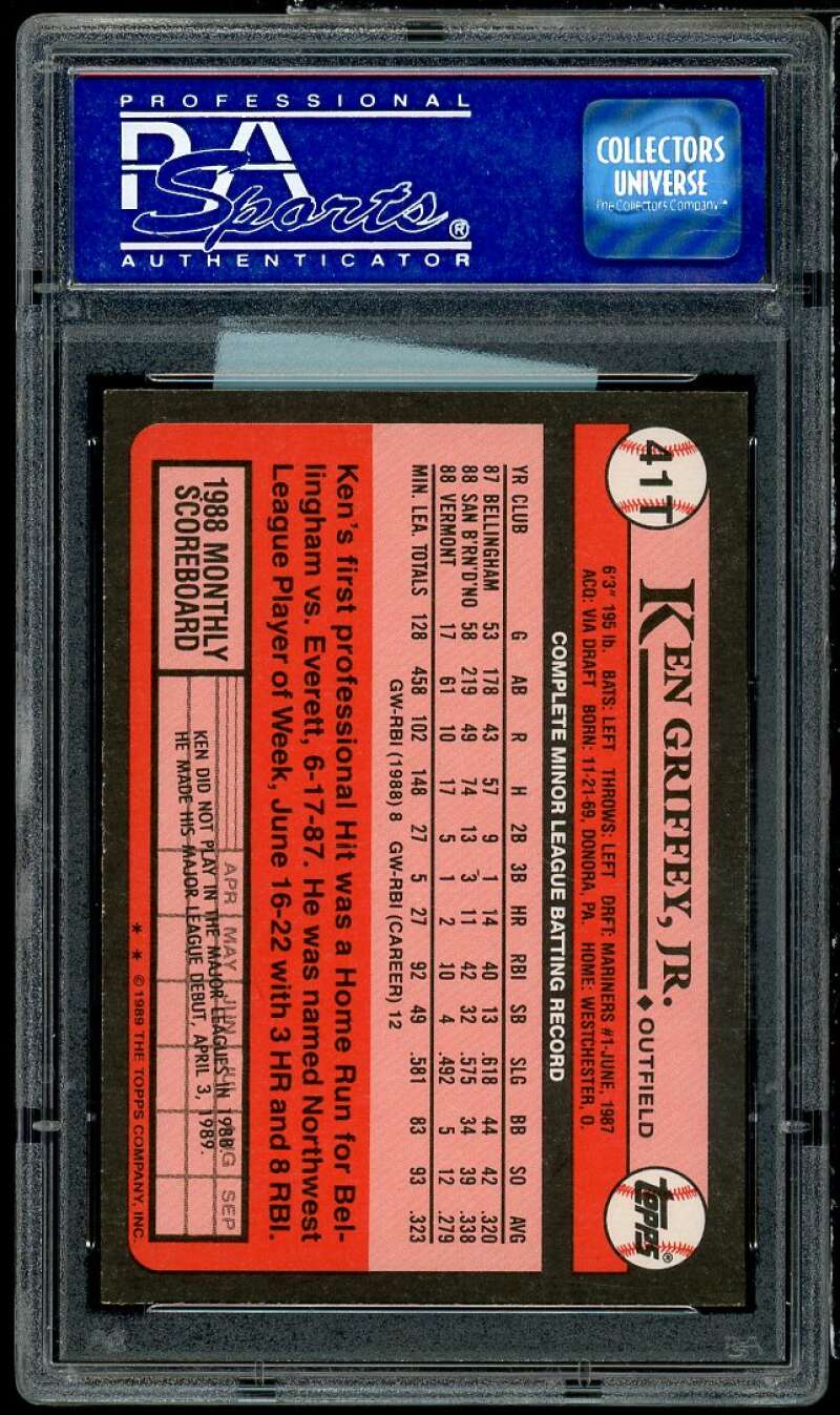 Ken Griffey Jr. Rookie Card 1989 Topps Traded #41T PSA 9 (holder not perfect) Image 2