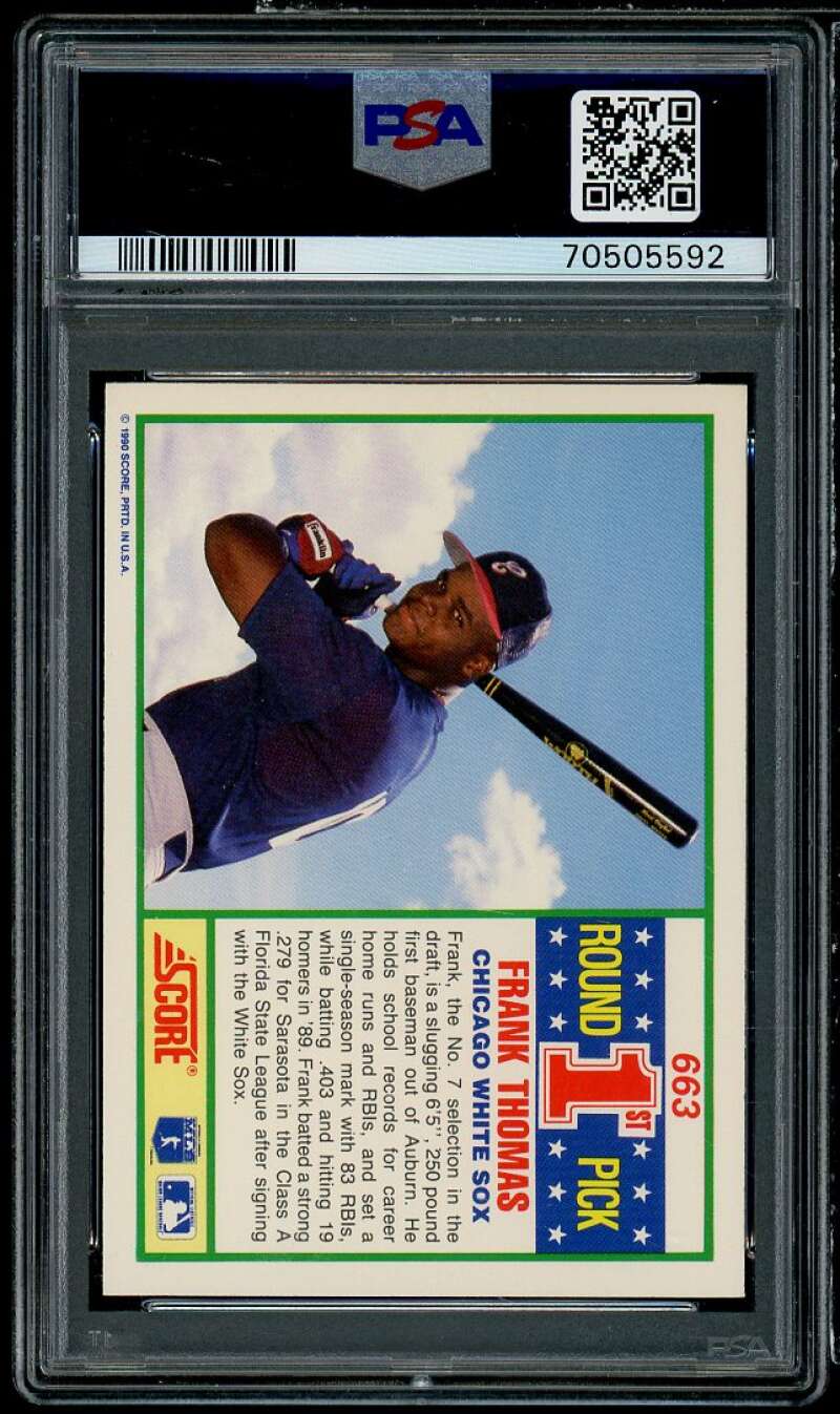 Frank Thomas Rookie Card 1990 Score #663 PSA/DNA Certified 8 Image 2