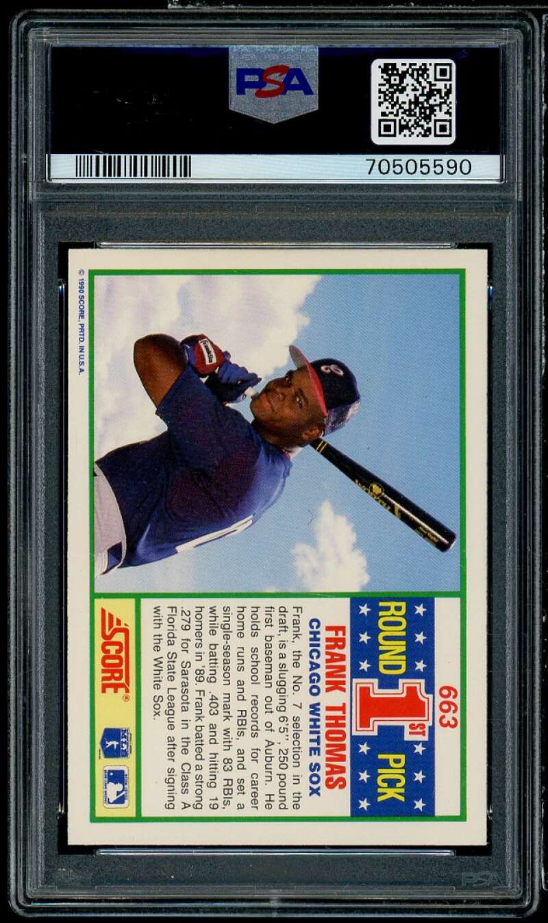 Frank Thomas Rookie Card 1990 Score #663 PSA/DNA Certified 8 Image 2