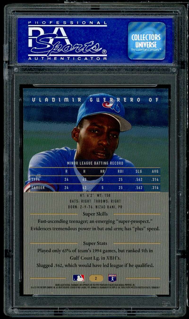 Vladimir Guerrero Rookie Card 1995 Bowman's Best #2 PSA 9 oc Image 2